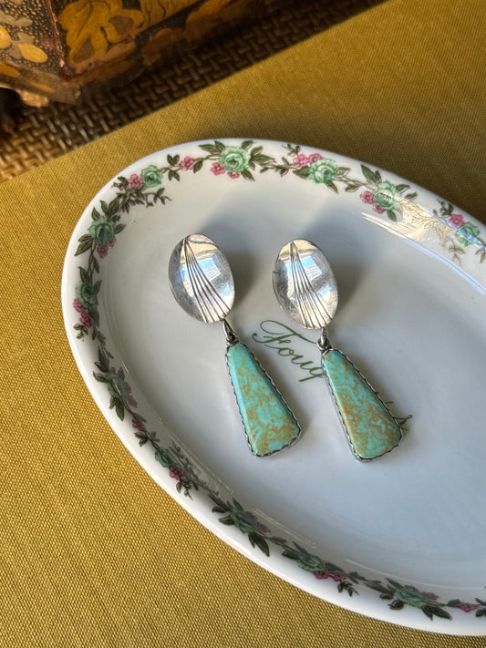 Silver & Turquoise Drop Earrings