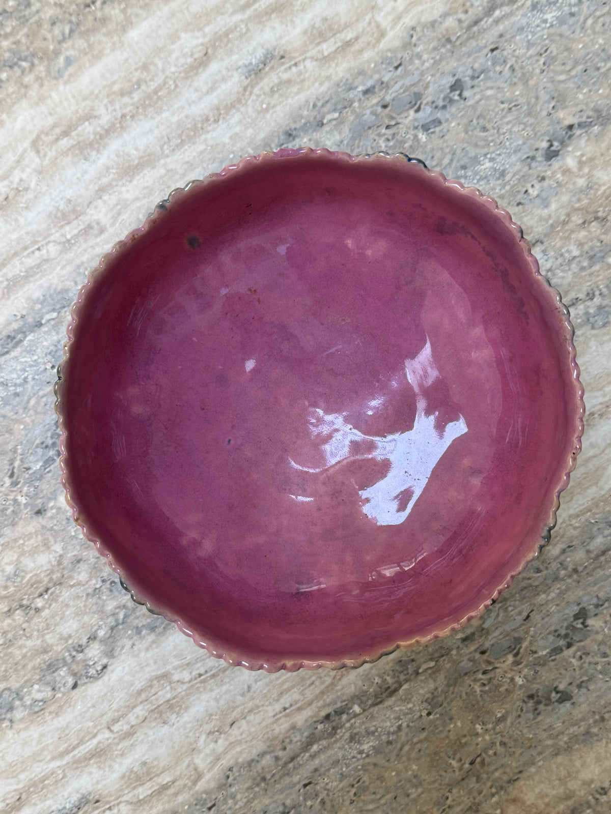 Antique Majolica Shell Bowl
