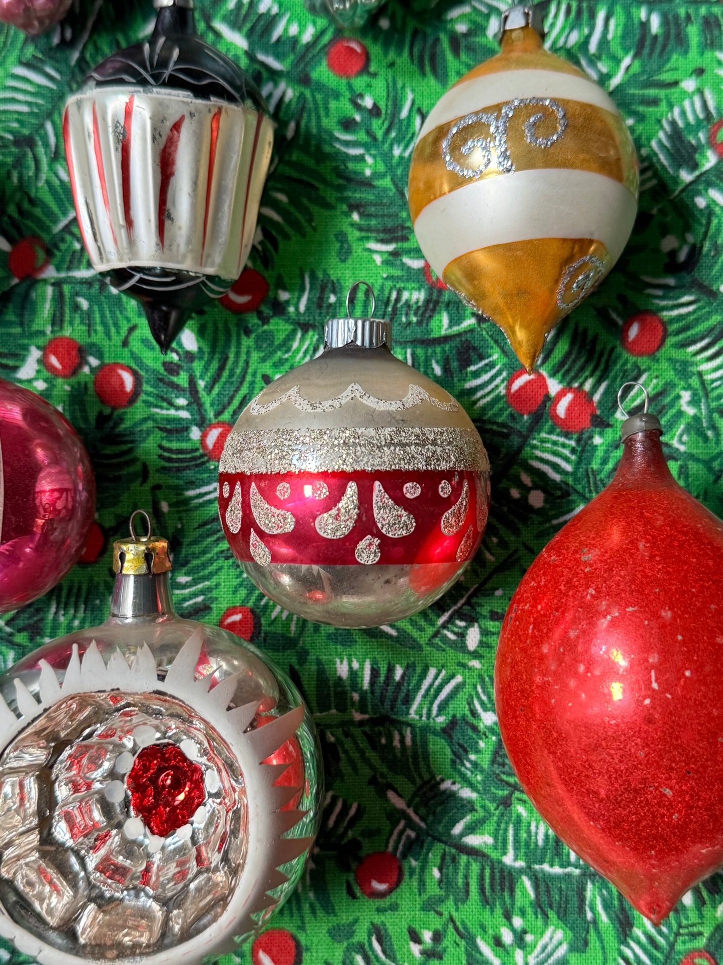 Set of 11 Vintage Glass Ornaments
