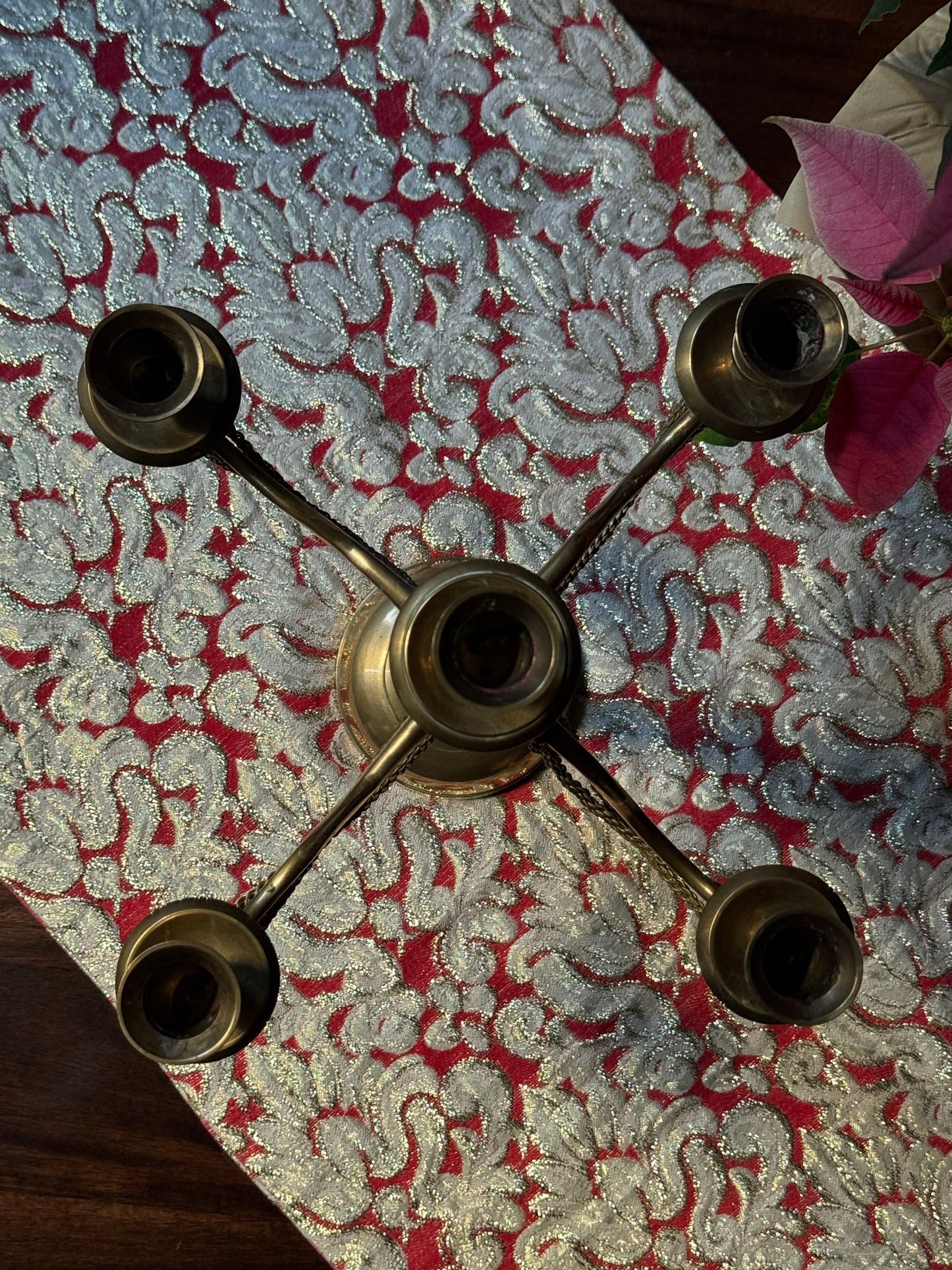 Brass Rope & Tassel Candelabra