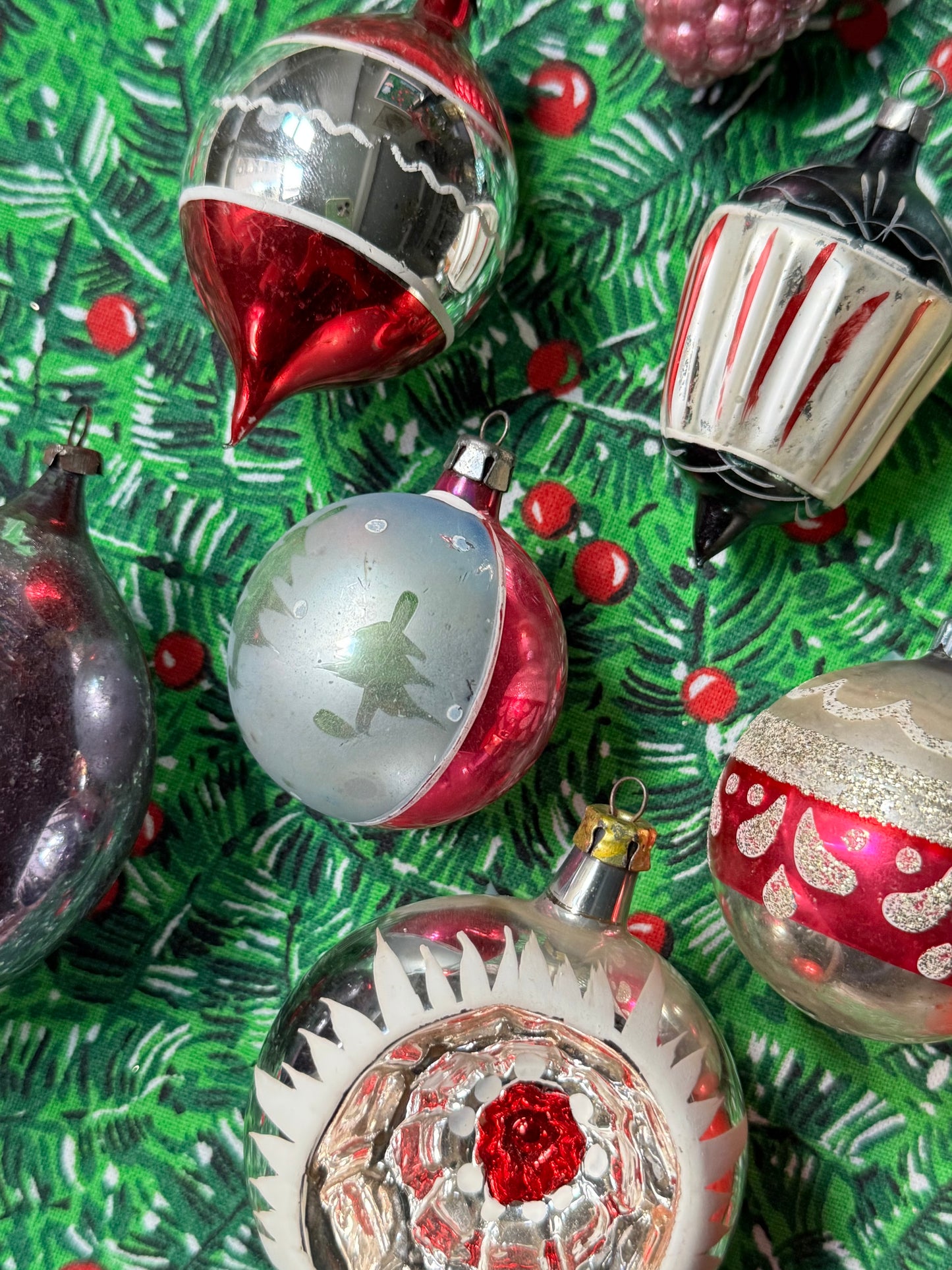 Set of 11 Vintage Glass Ornaments