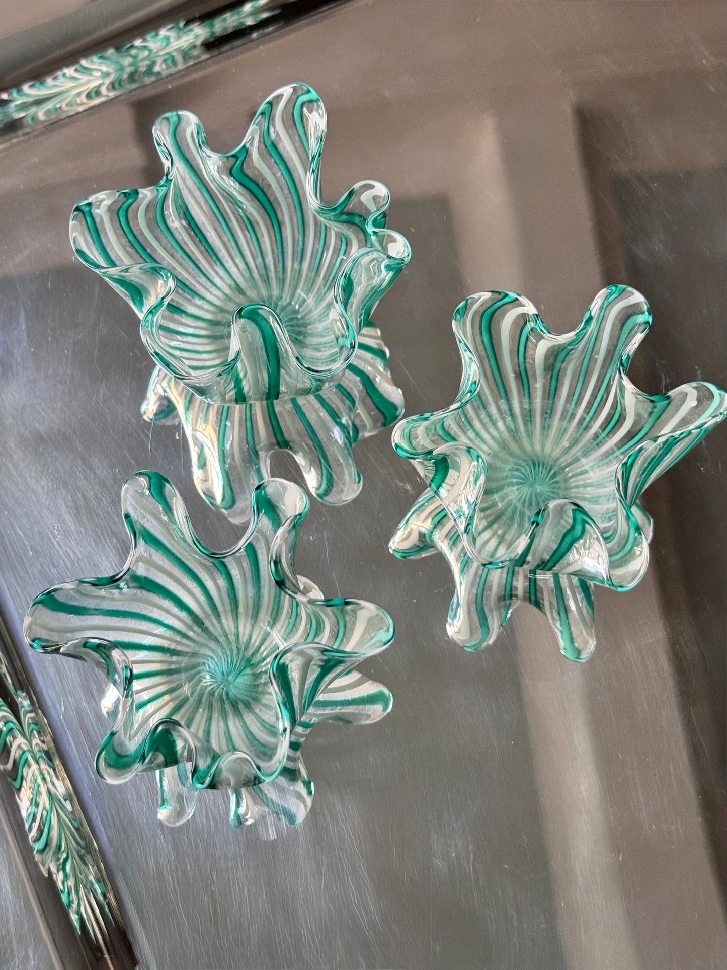 Trio of Venini “Fazzoletto” Mini Vases