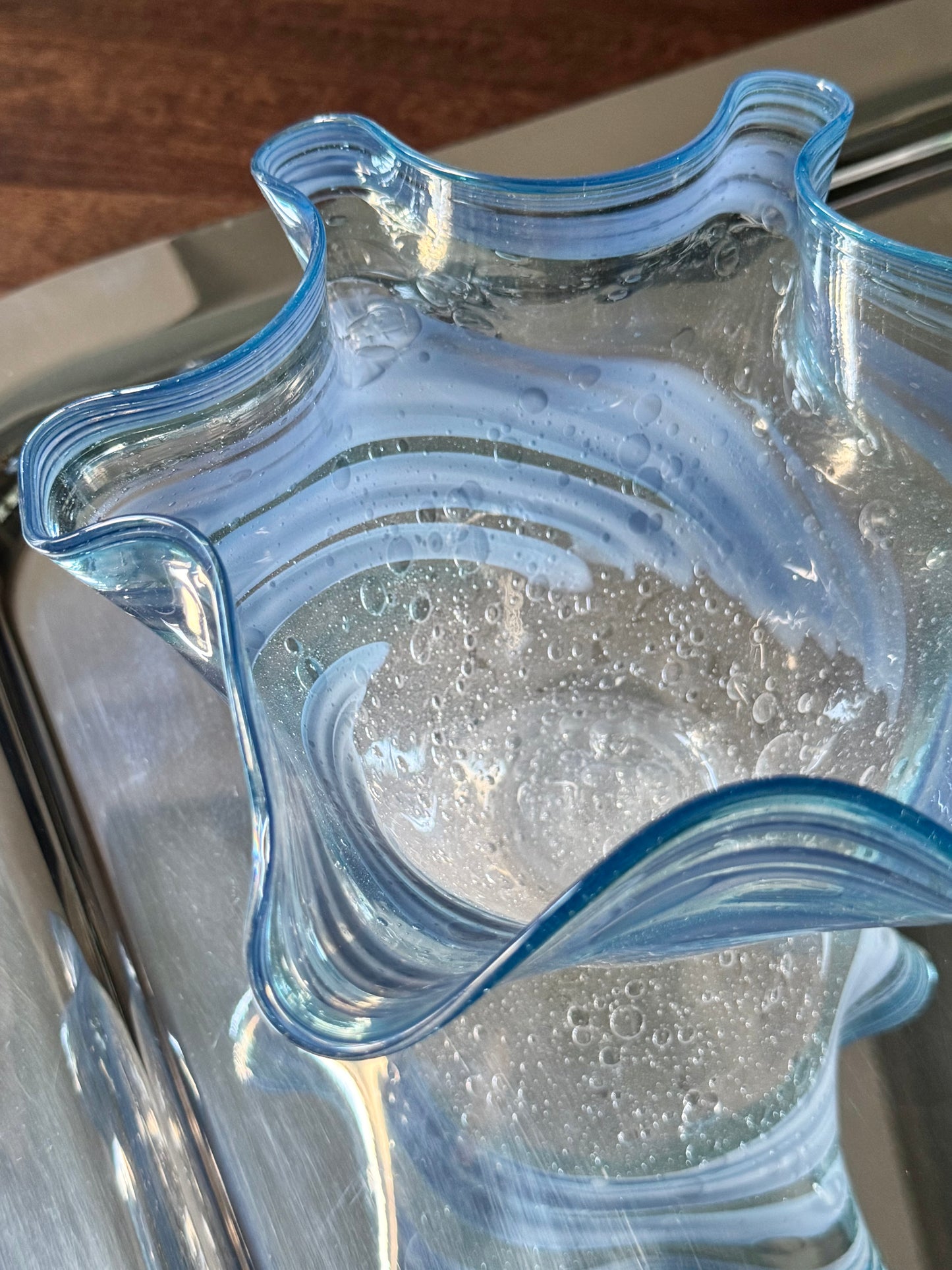Large Murano-style Ruffle Bowl
