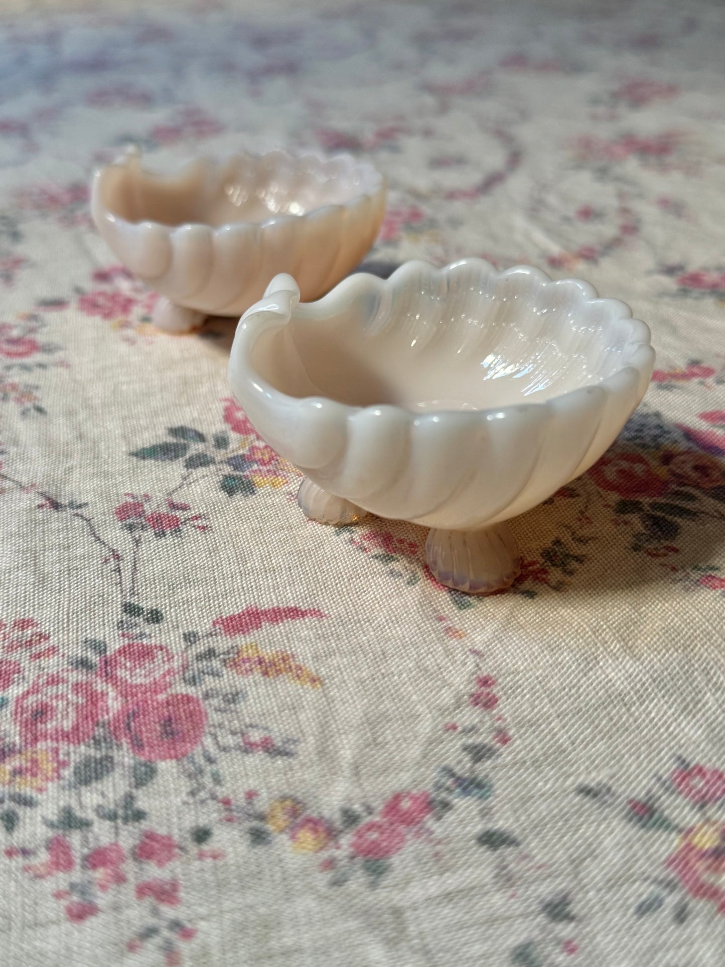 Pair of Pink Seashell Salt Cellars