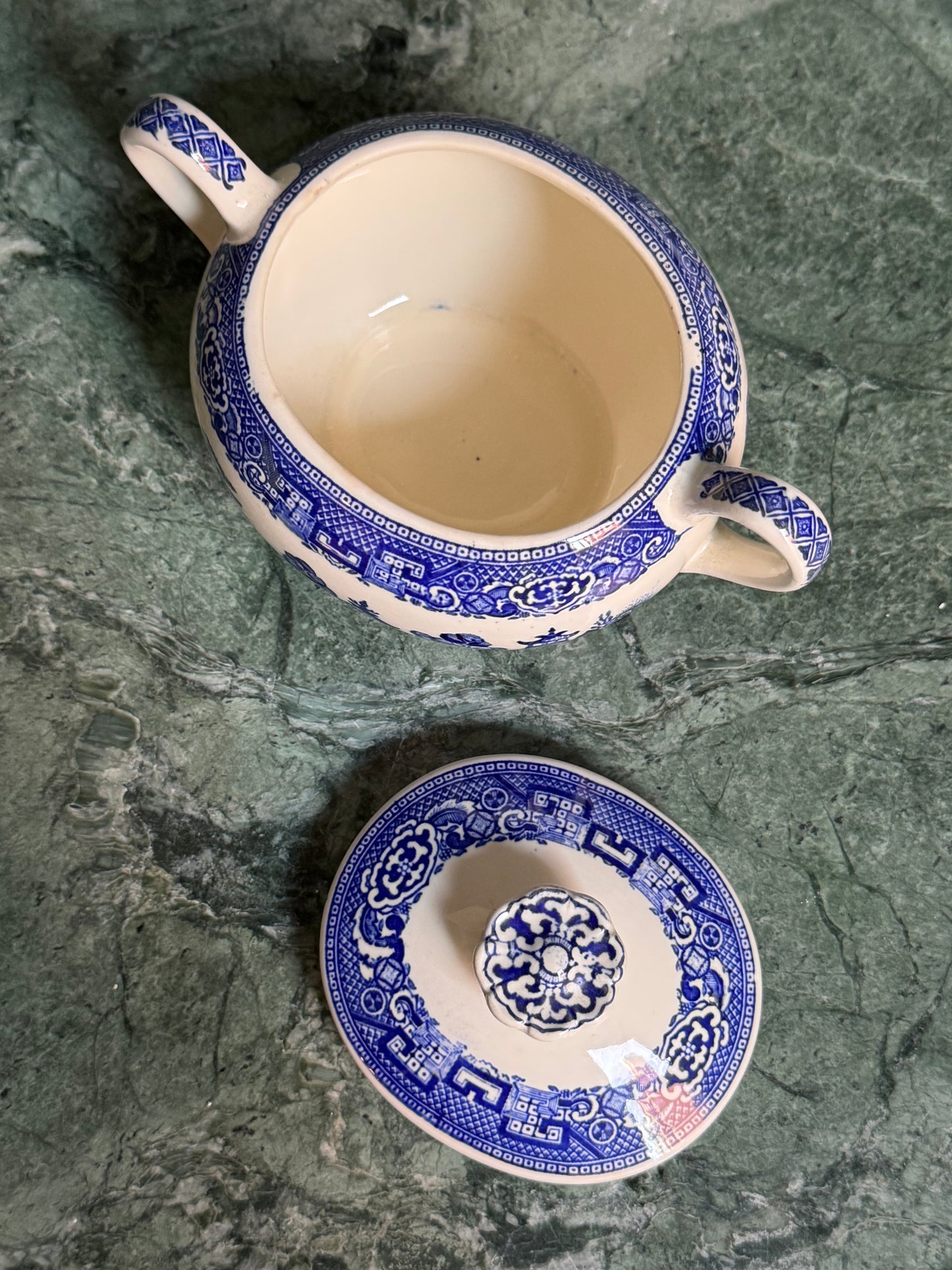 Blue Willow Sugar Dish