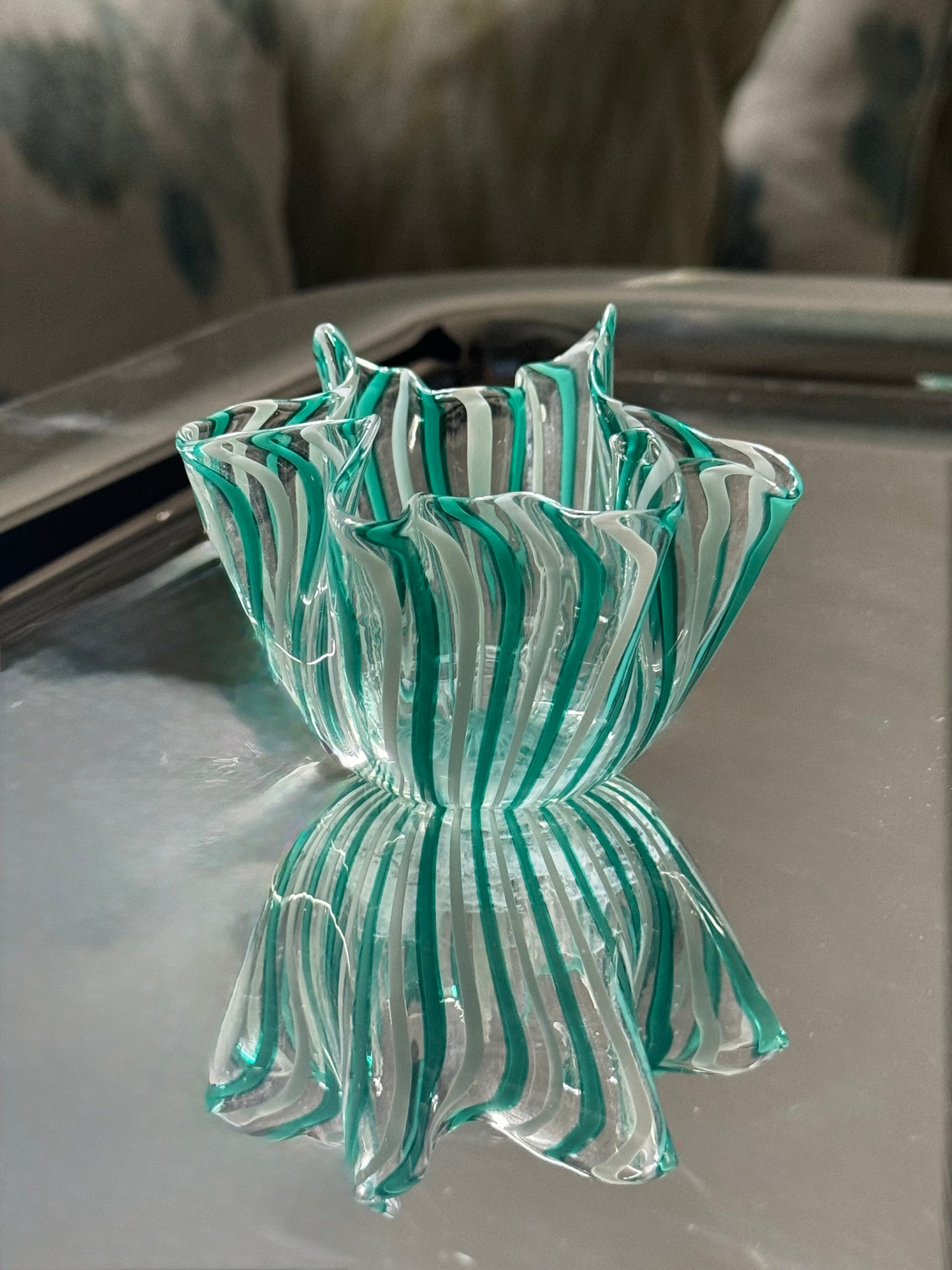 Trio of Signed Venini “Fazzoletto” Mini Vases