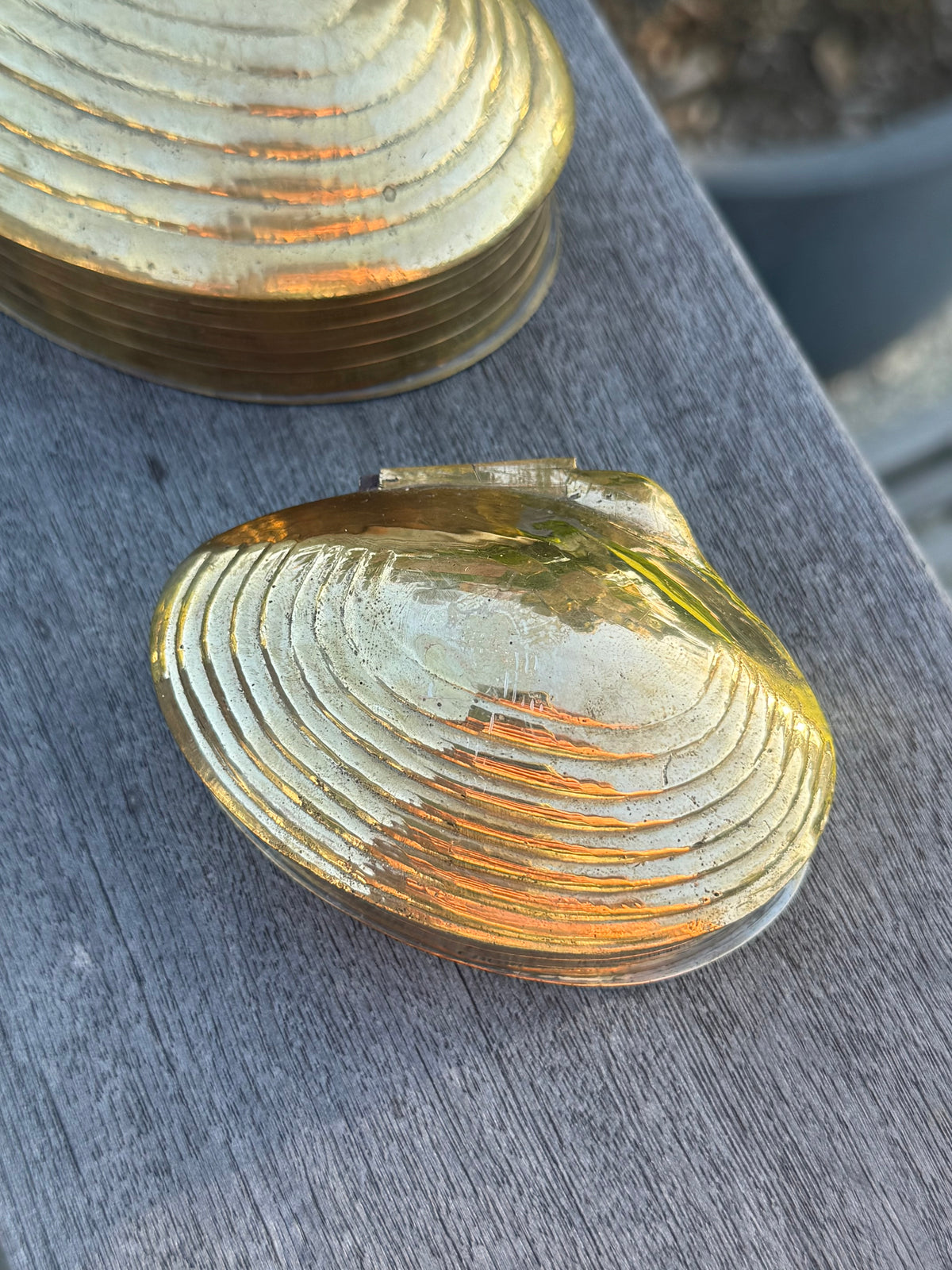 Nesting Brass Clam Boxes