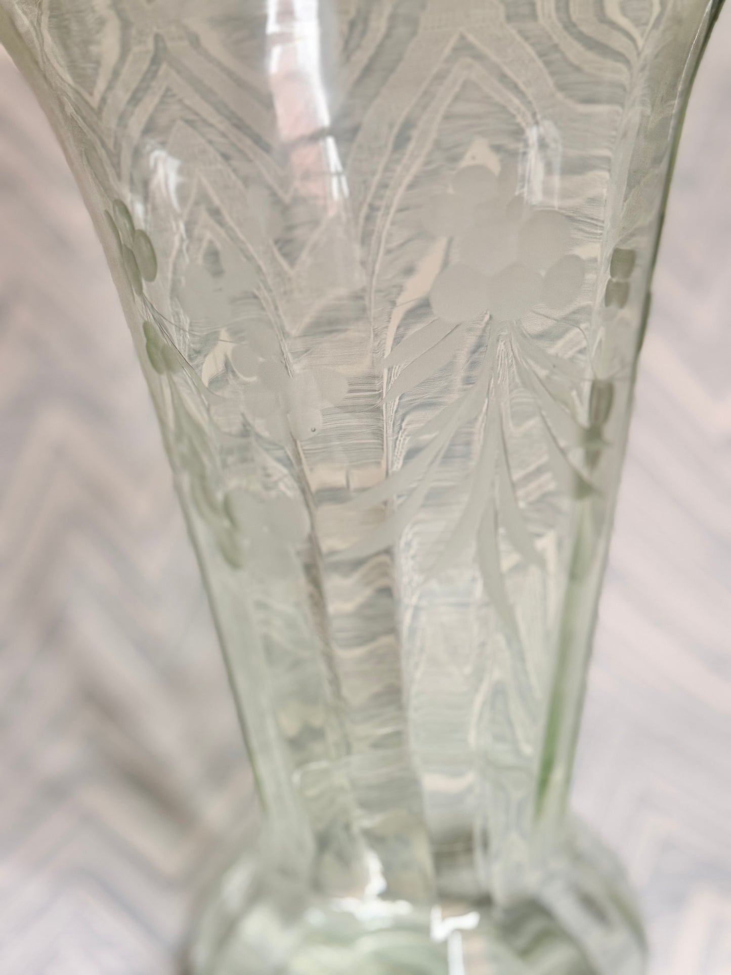 XL Green Optic Glass Vase