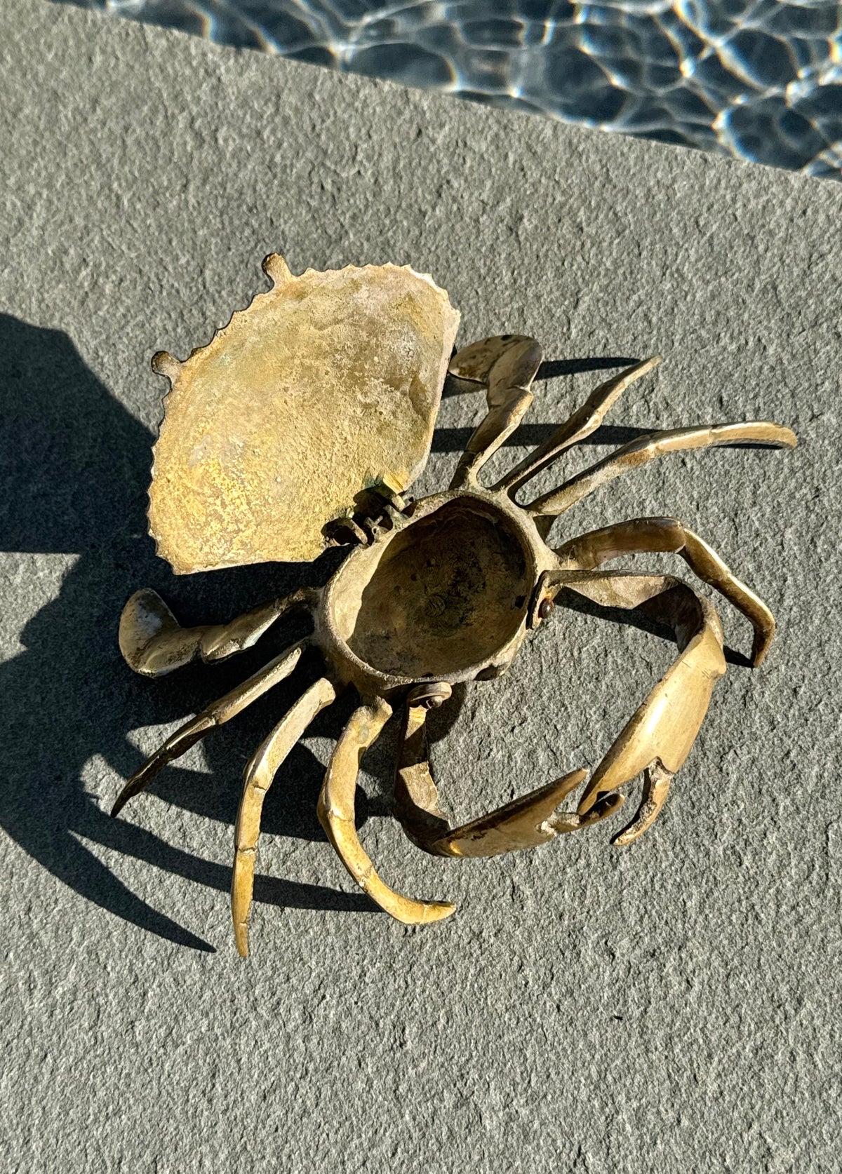 Vintage Brass Crab Box