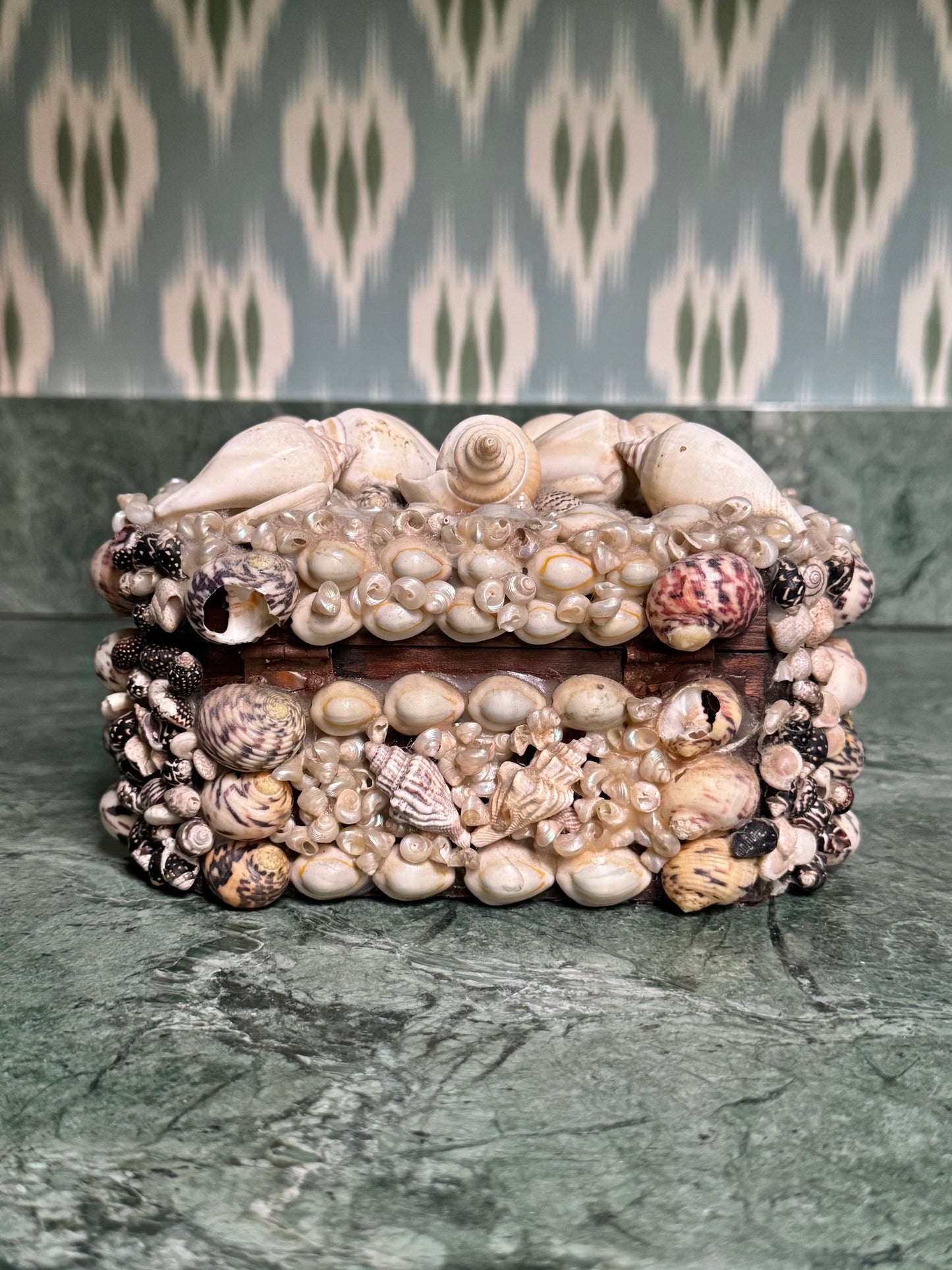 Wooden Shell Encrusted Box