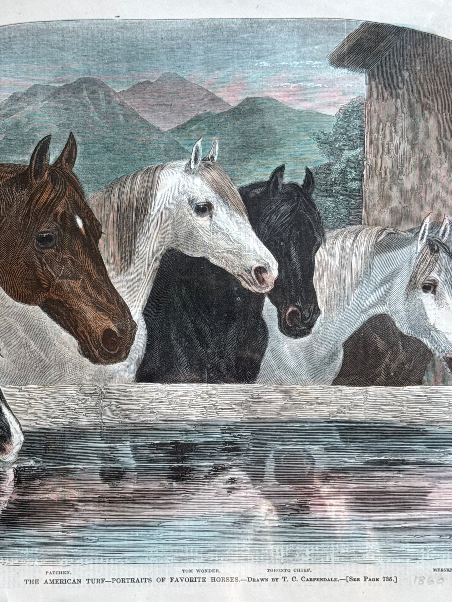 Antique Framed Horse Print