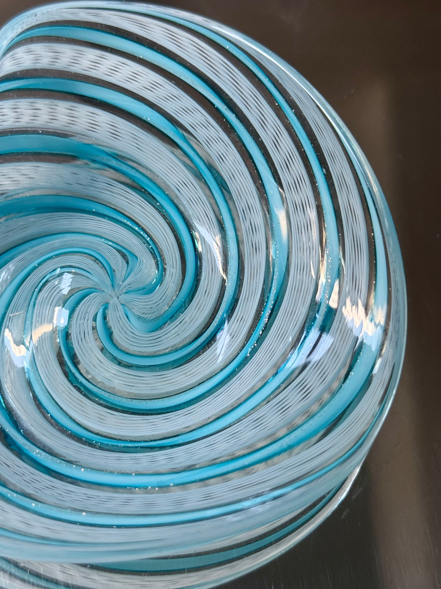 Blue Murano Ribbon Dish