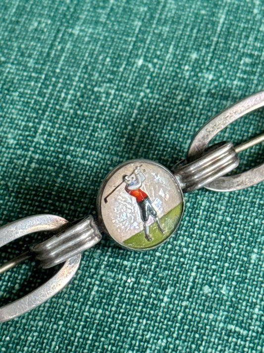 Sterling Golfer Tie Bar