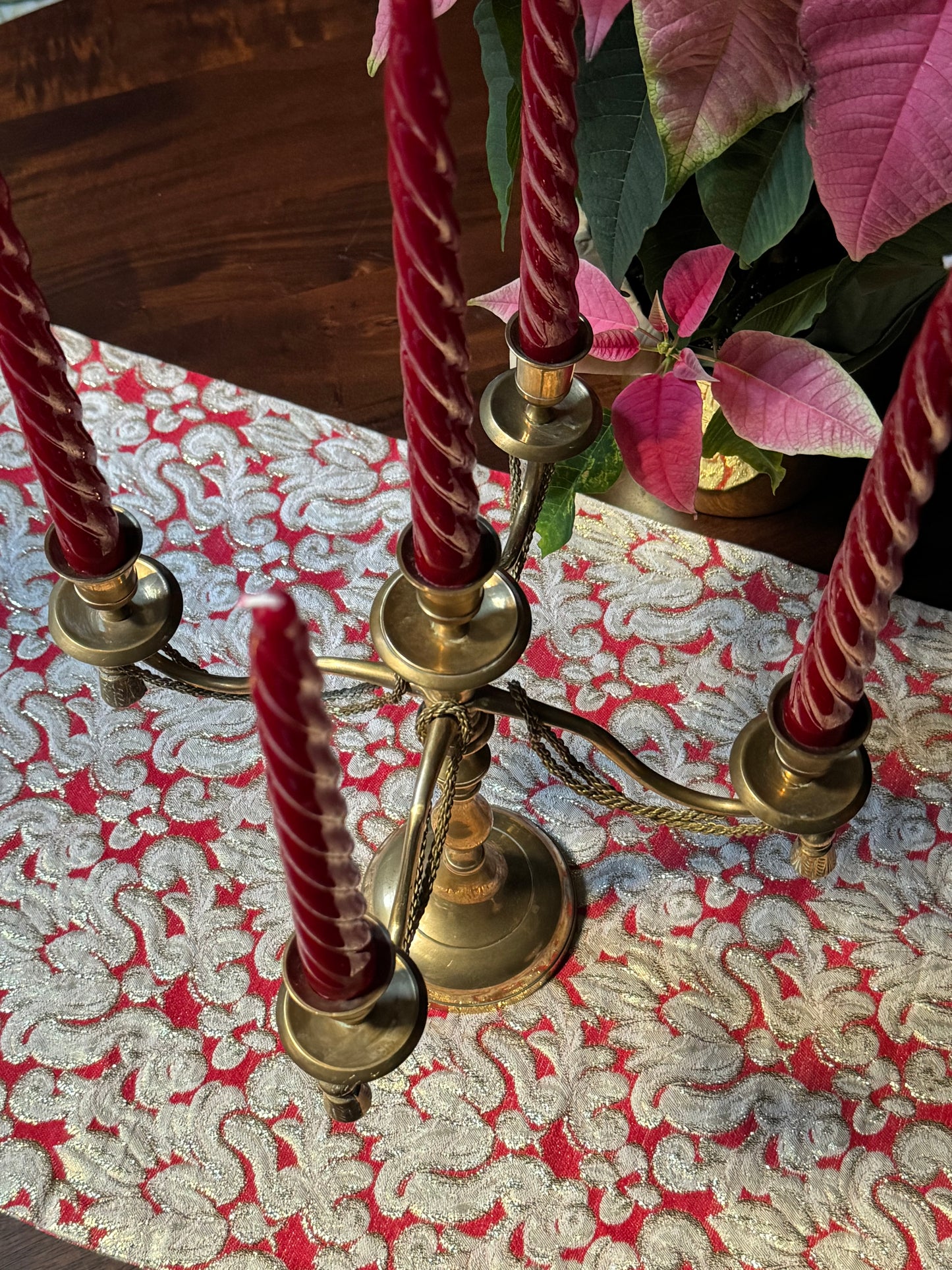 Brass Rope & Tassel Candelabra