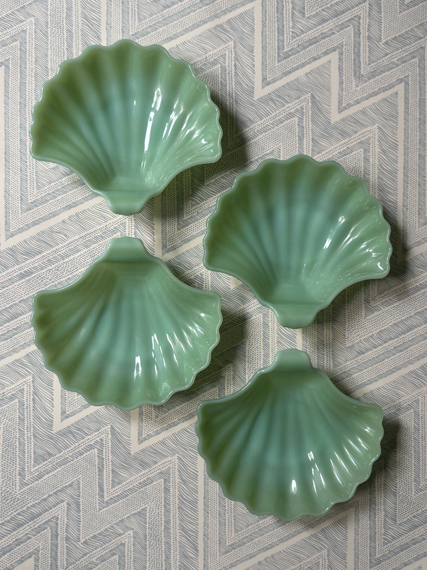Set of 4 Jadeite Shells