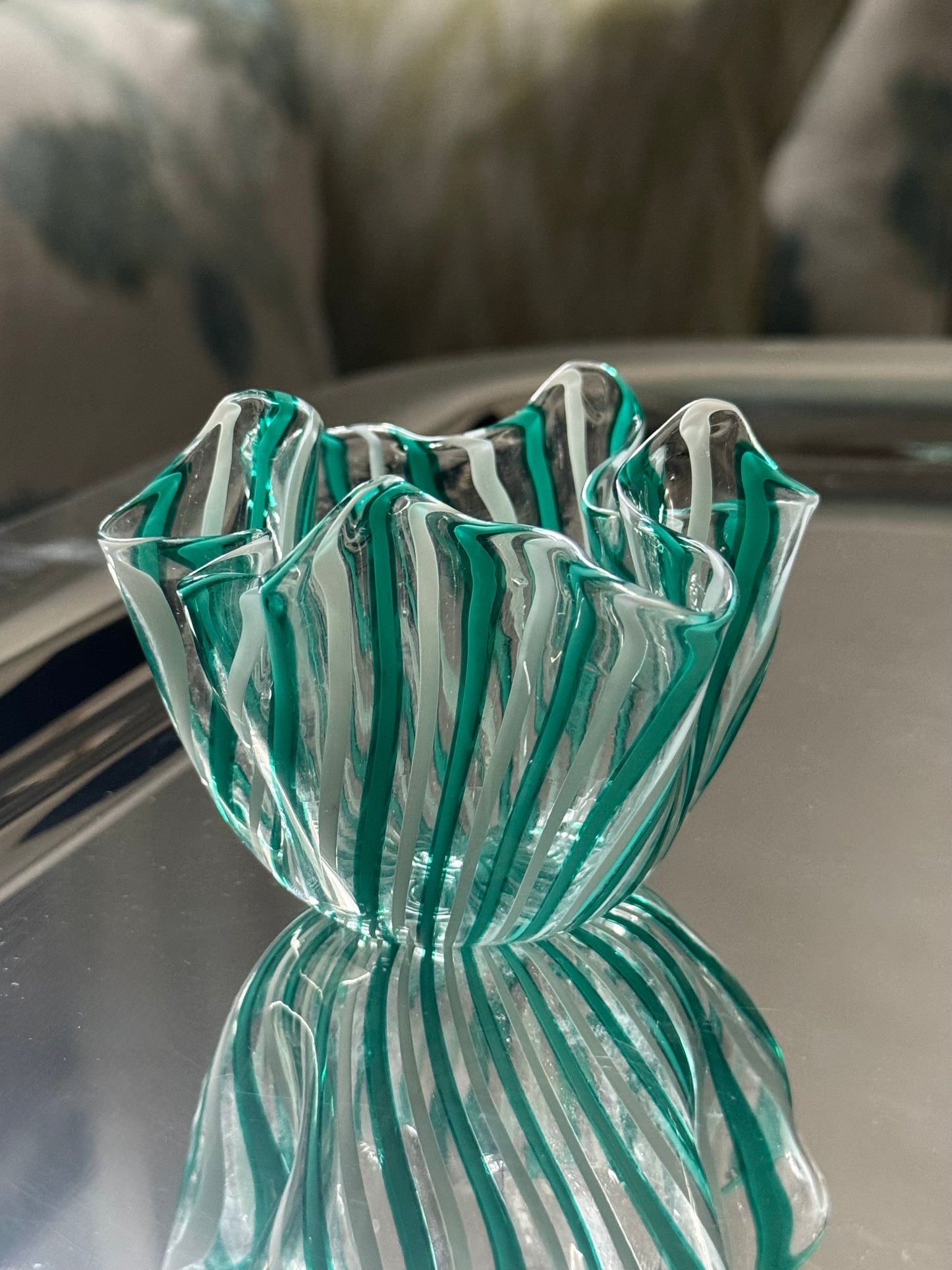 Trio of Signed Venini “Fazzoletto” Mini Vases
