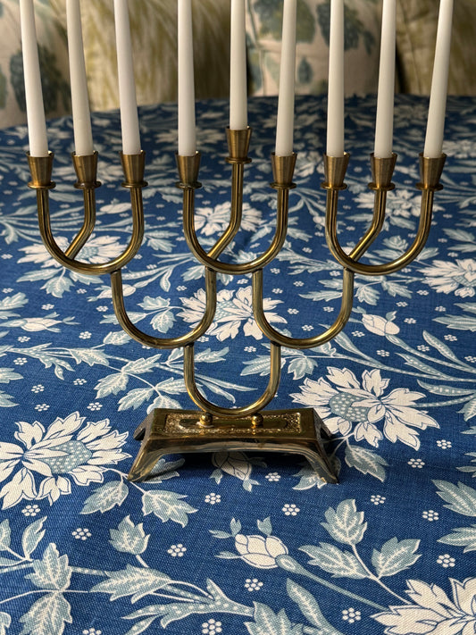 Midcentury Vintage Brass Menorah