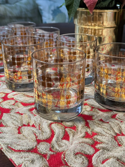 Gold Tartan Rocks Glasses (8)