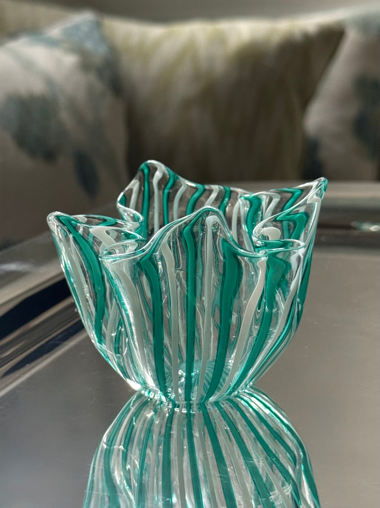 Trio of Signed Venini “Fazzoletto” Mini Vases