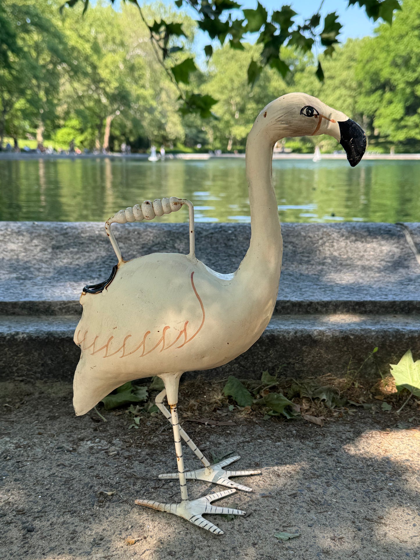 Vintage Toleware Flamingo Watering Can