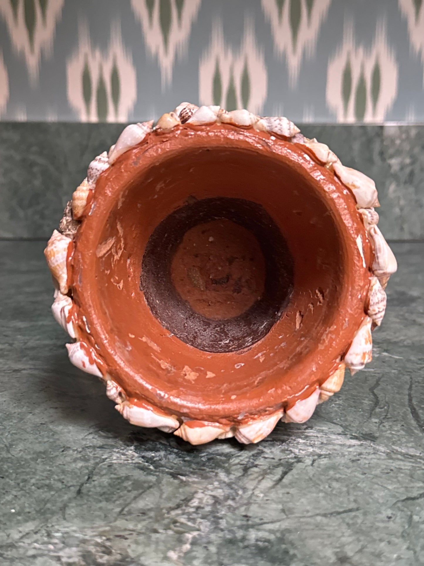 Seashell Encrusted Plant Pot