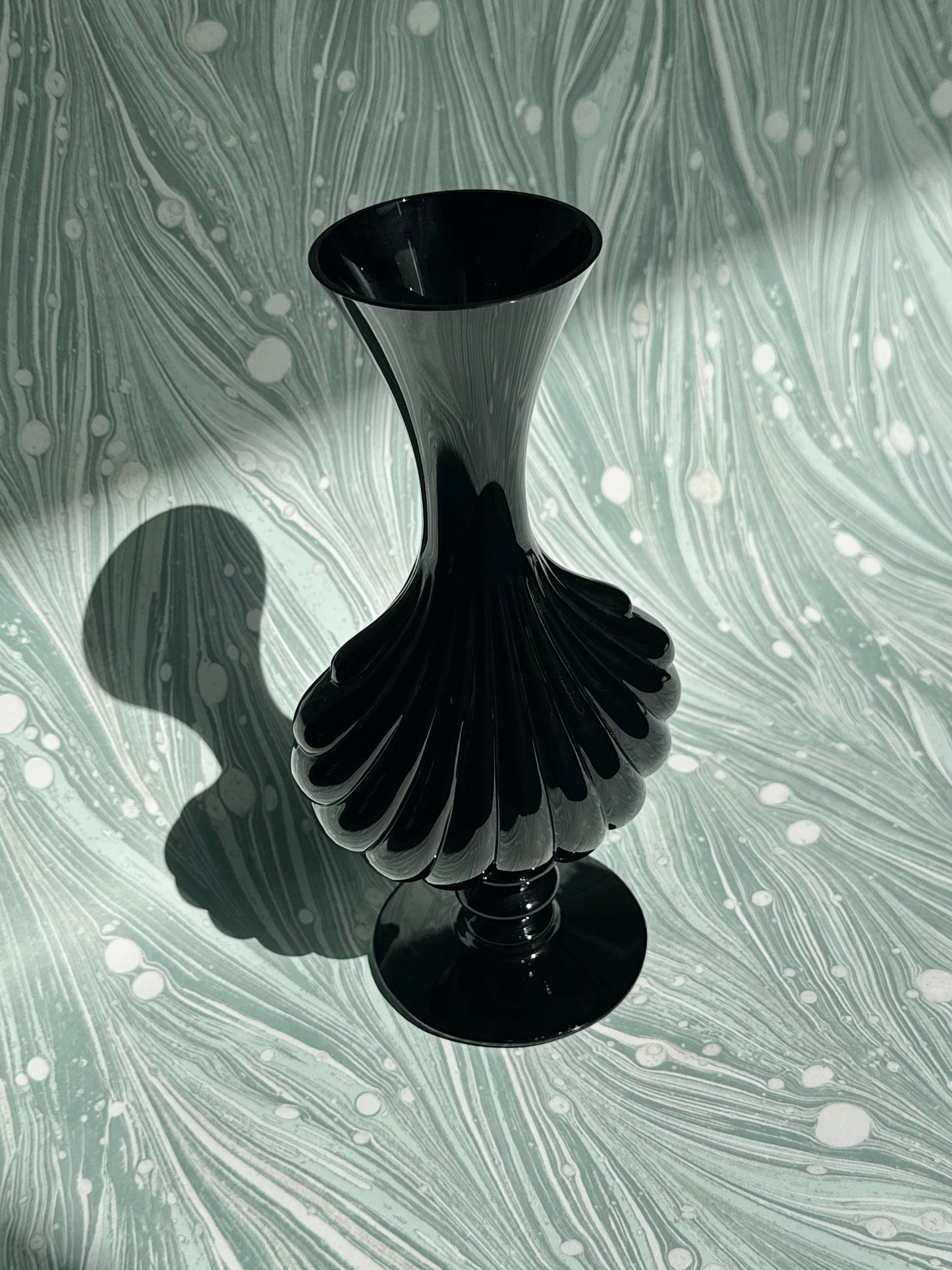 Baccarat Black Crystal Shell Vase