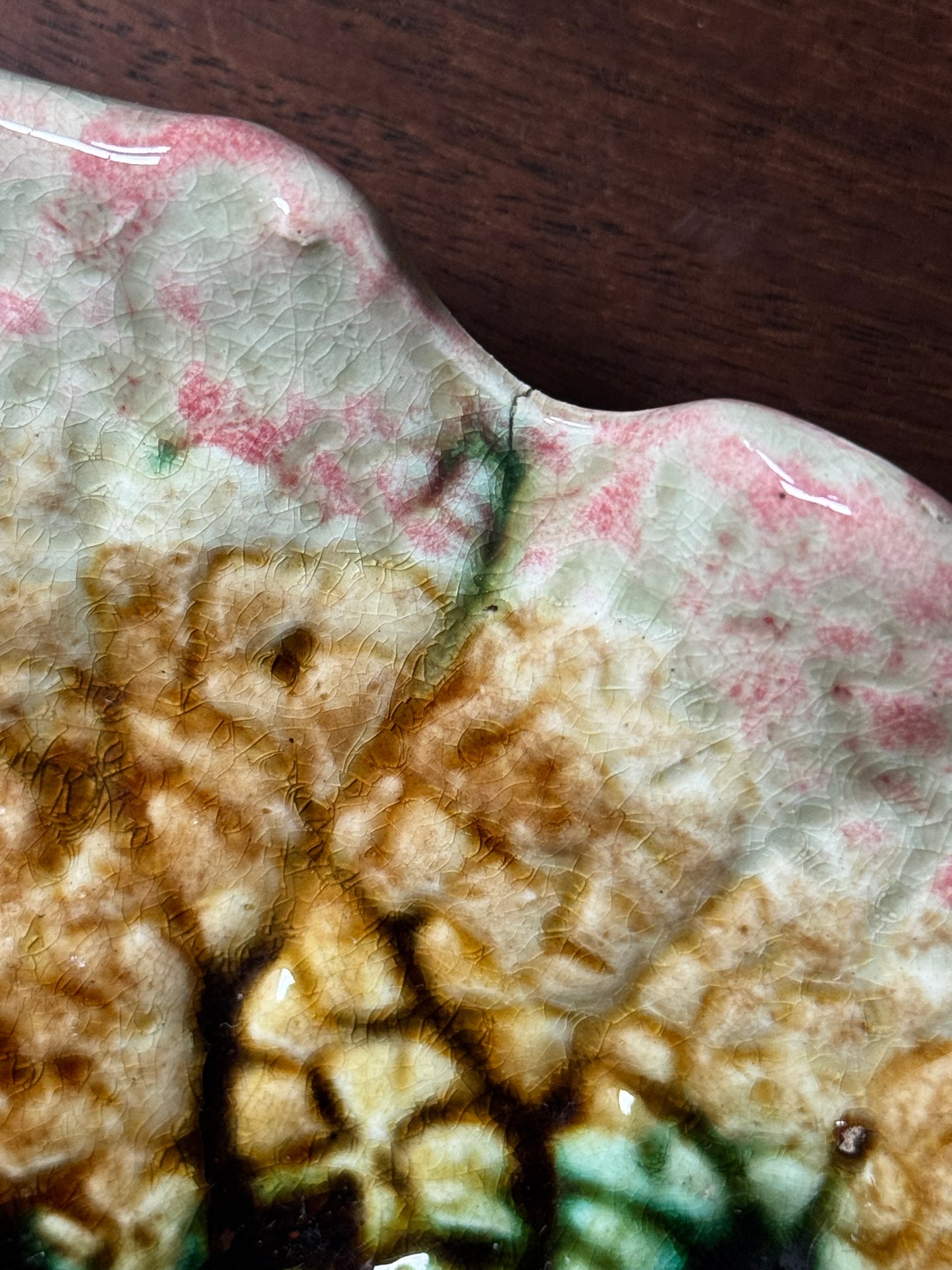 Antique Majolica Begonia Leaf