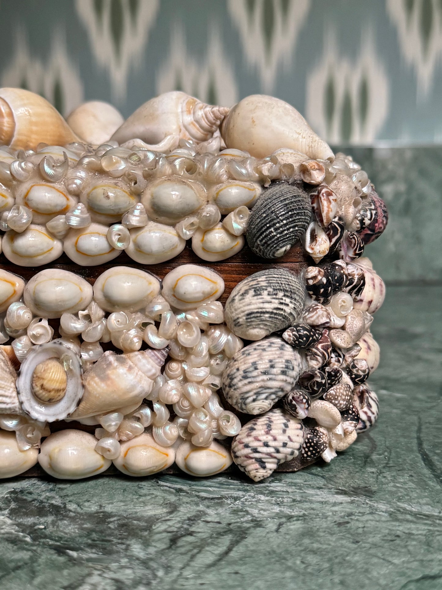 Wooden Shell Encrusted Box