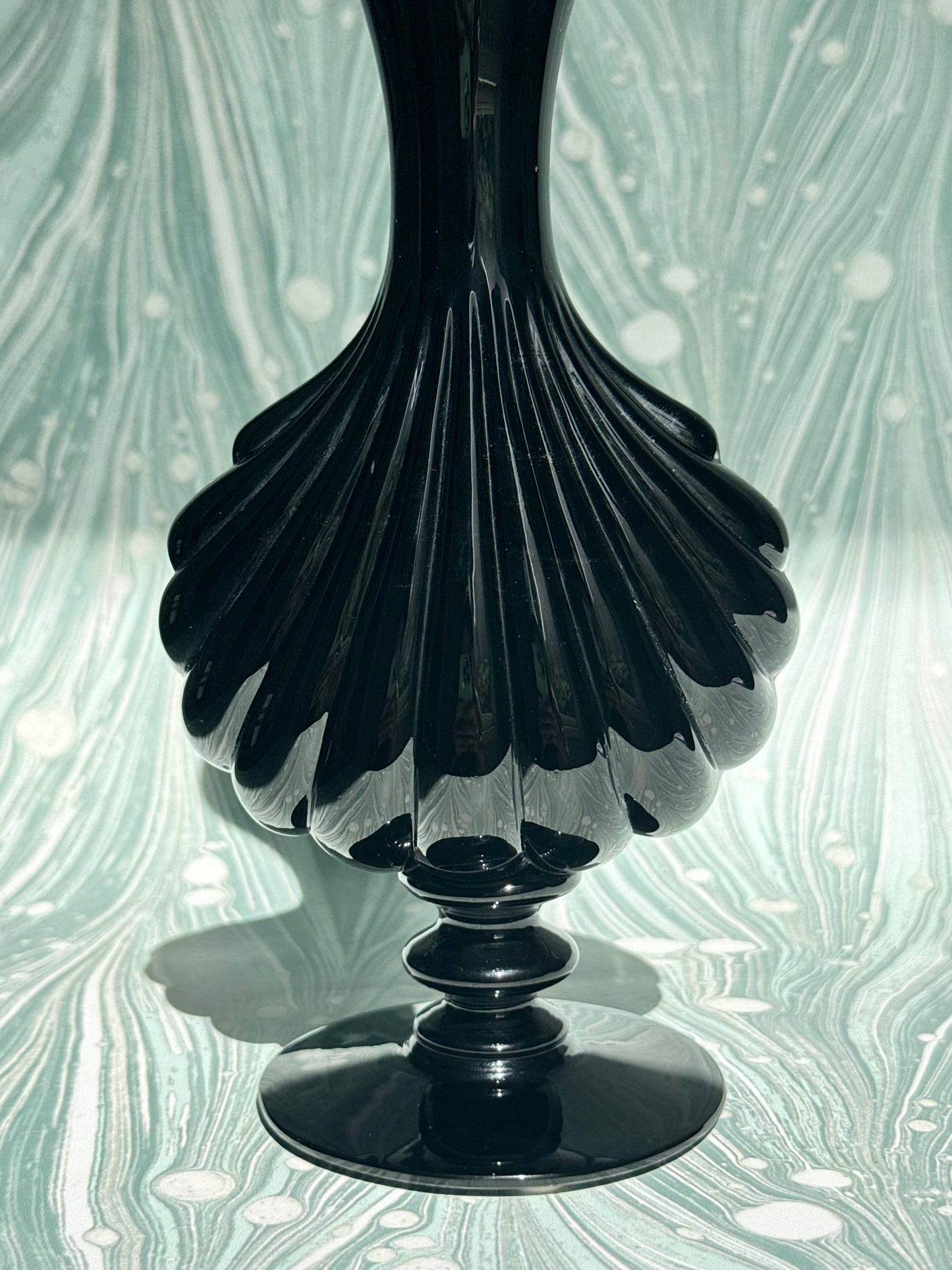Baccarat Black Crystal Shell Vase