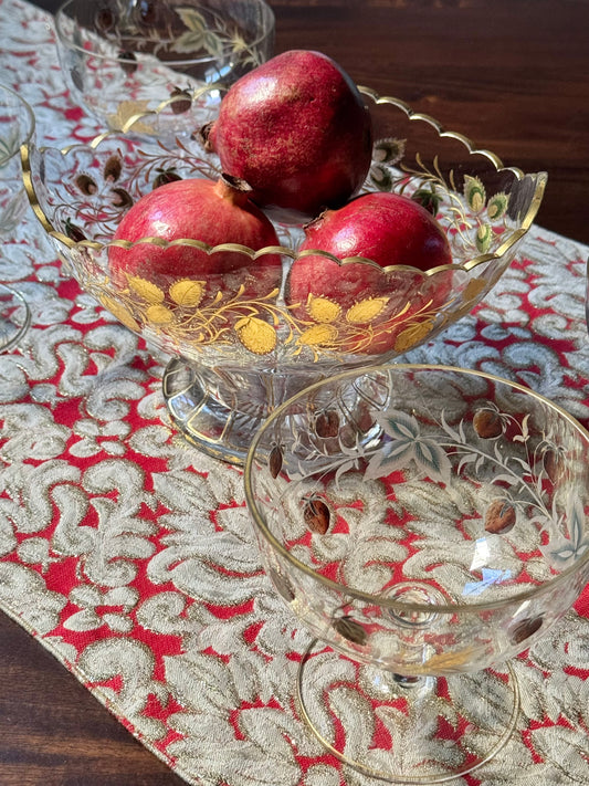 Gilt Strawberry Dessert Serving Set