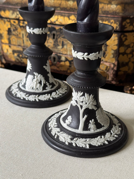 Pair of Wedgwood Jasperware Candlesticks