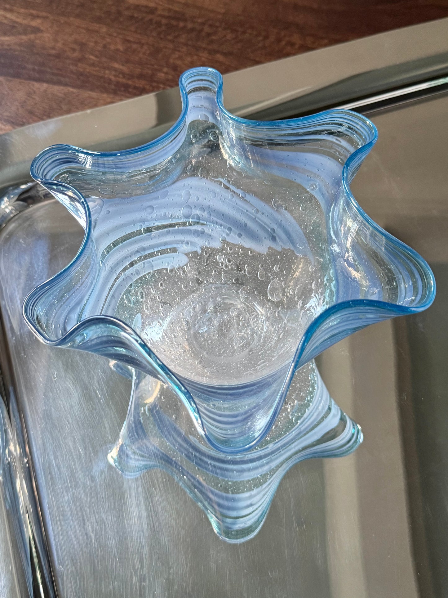 Large Murano-style Ruffle Bowl