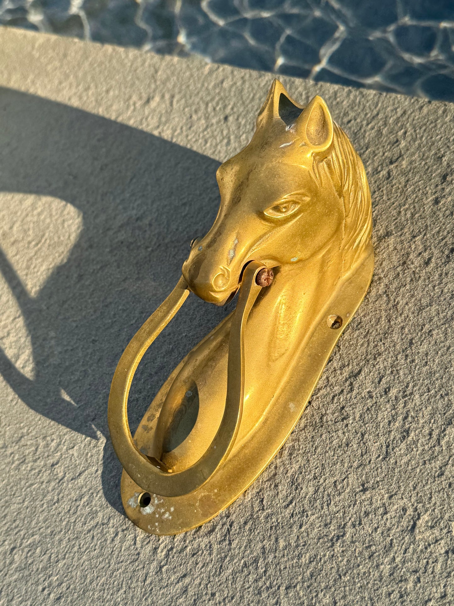 Vintage Brass Horse Doorknocker