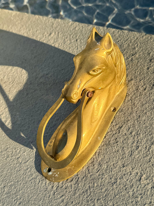 Vintage Brass Horse Doorknocker