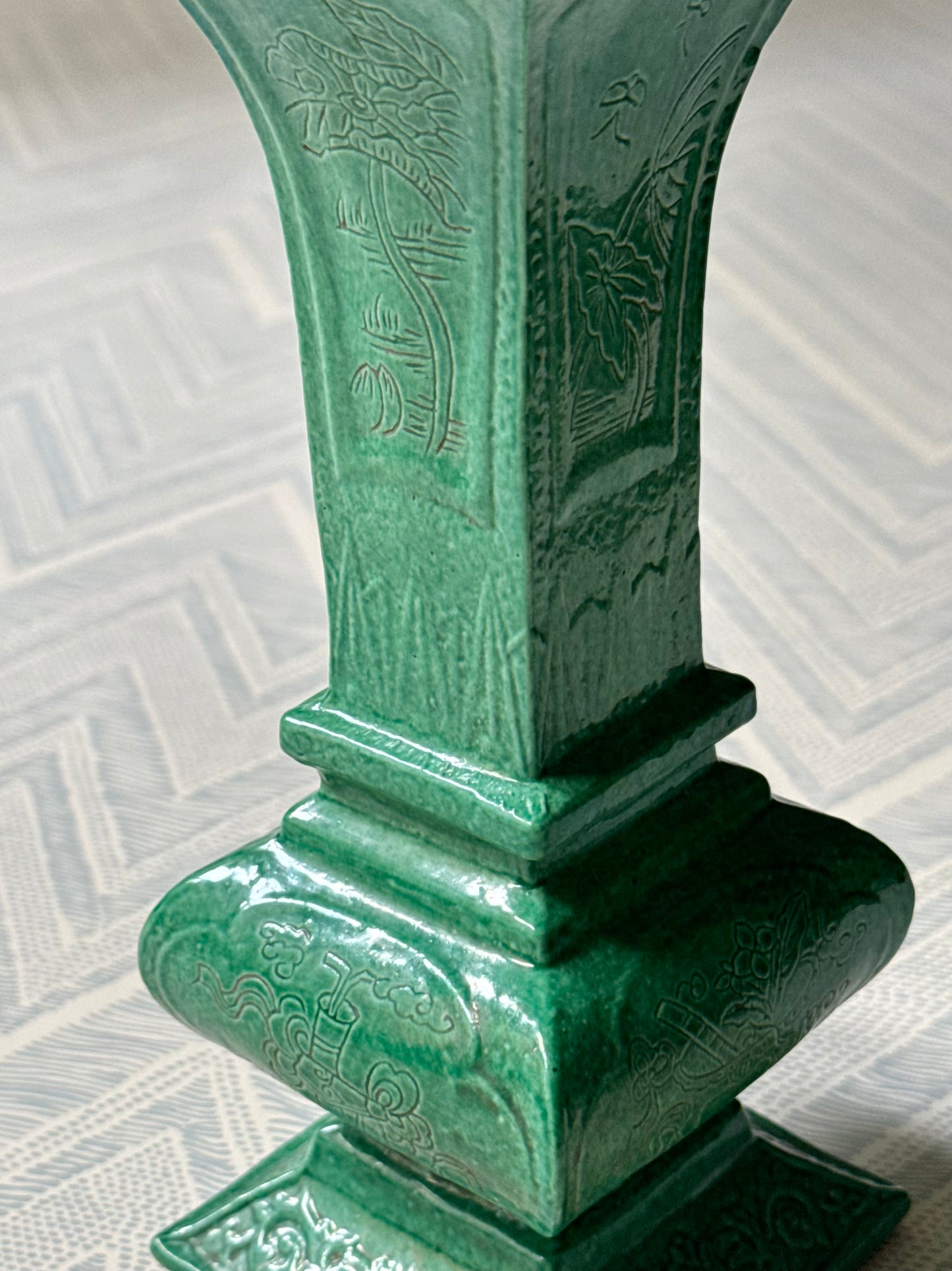 Green Glazed Chinese Export Vase