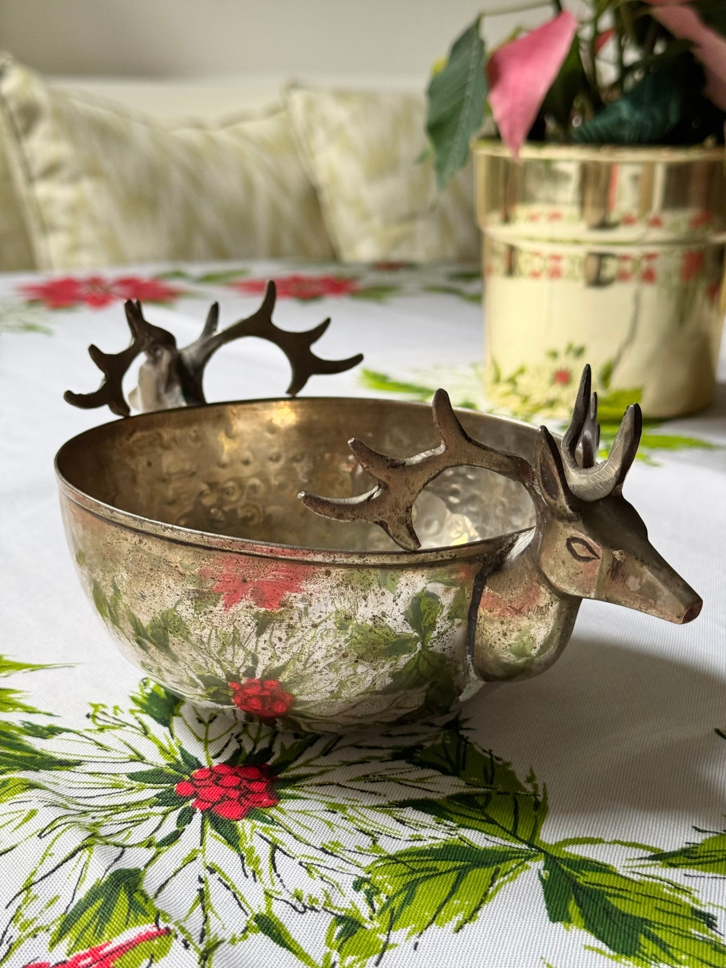 Small Hammered Stag’s Head Bowl