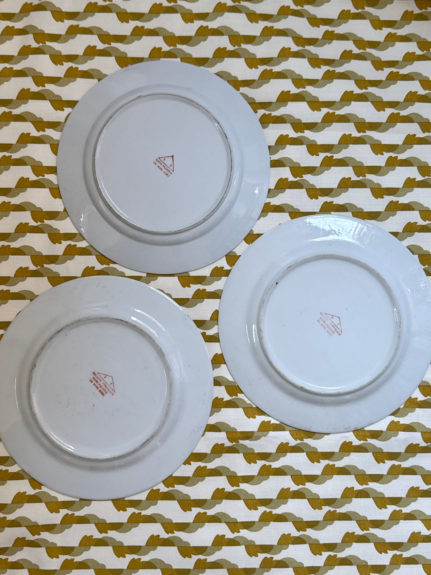 Trio of Handpainted Shell Plates
