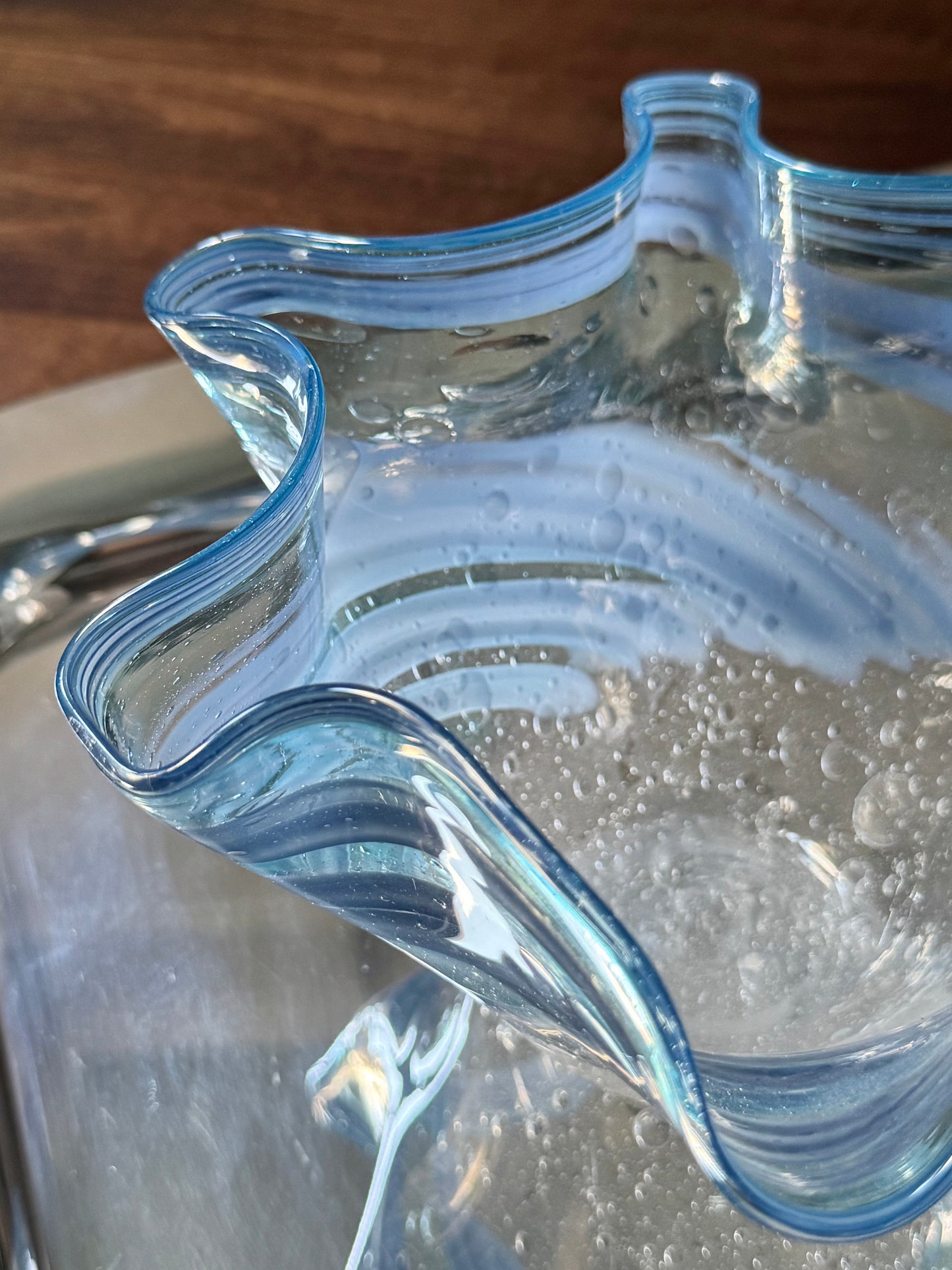 Large Murano-style Ruffle Bowl