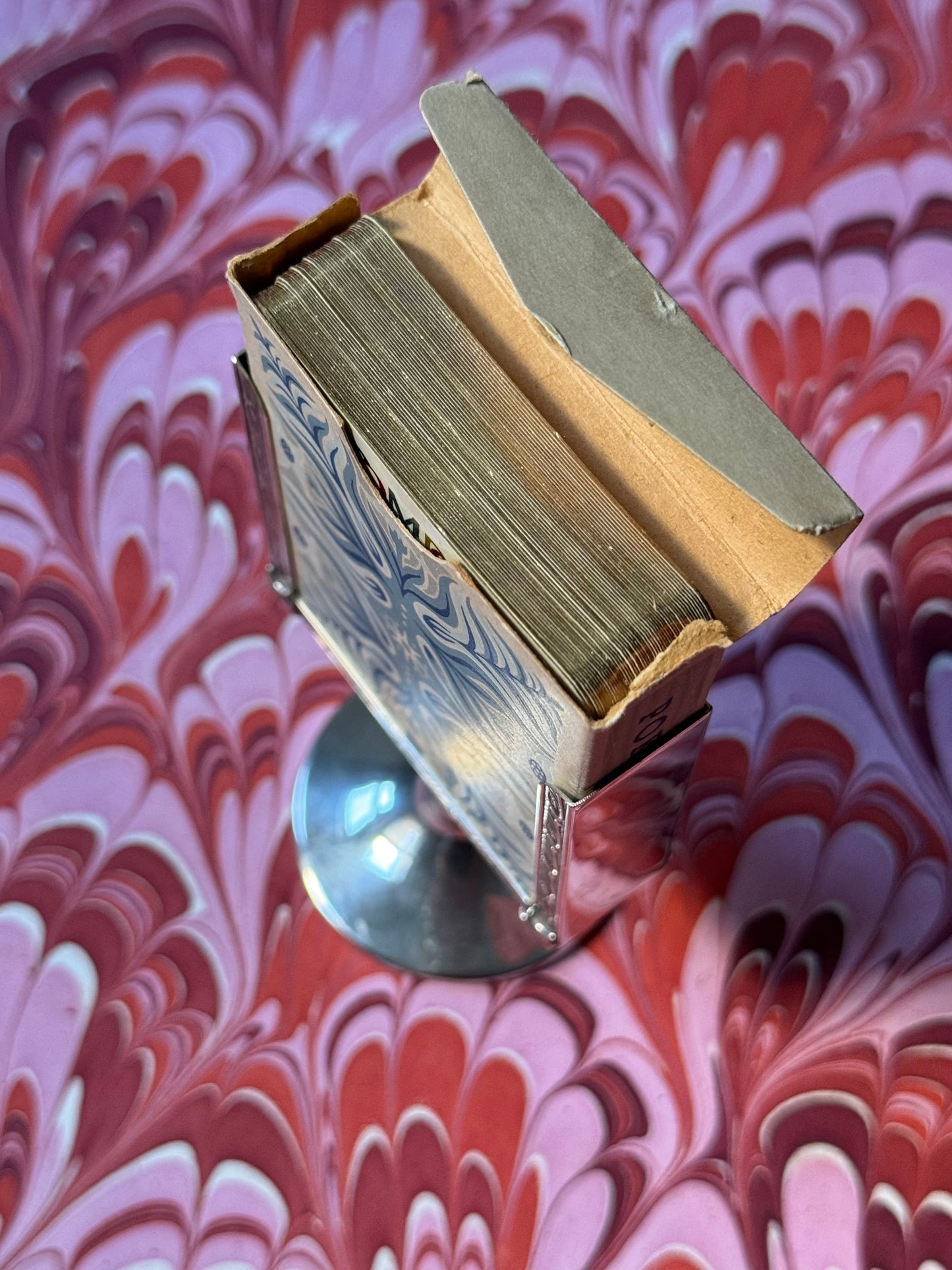 Vintage Playing Cards in Sterling Silver Stand