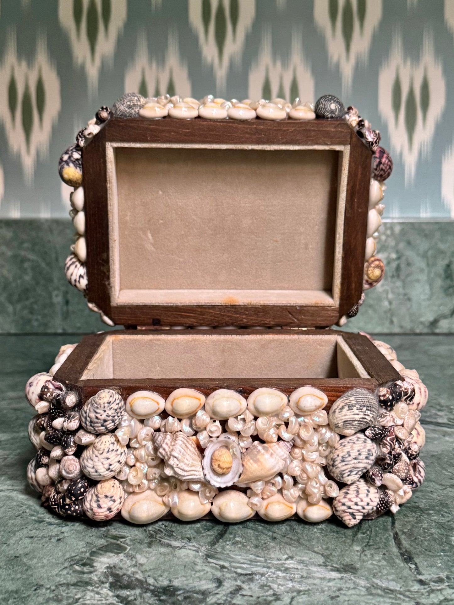 Wooden Shell Encrusted Box