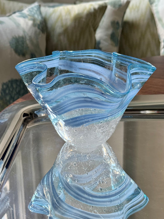 Signed Murano-style Ruffle Bowl