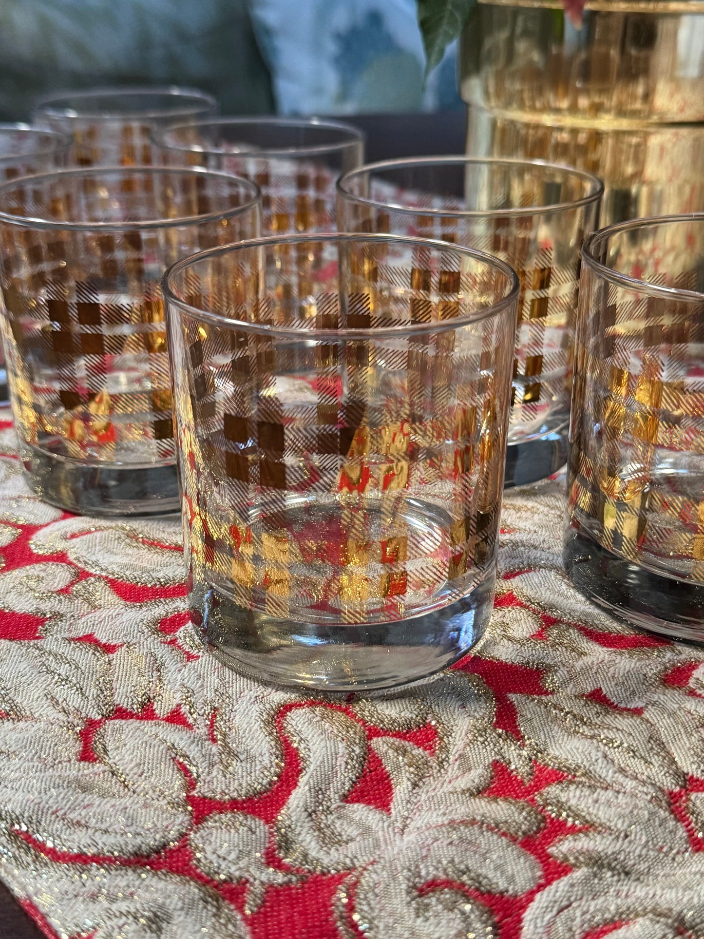 Gold Tartan Rocks Glasses (8)