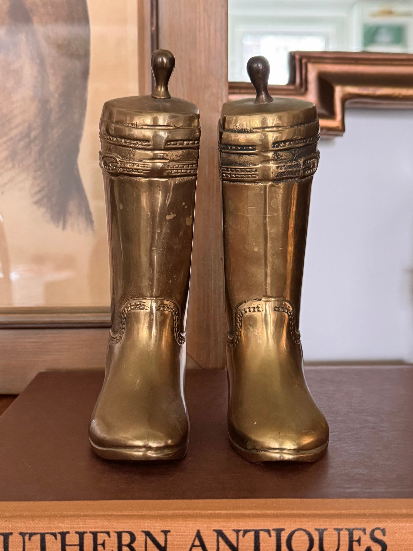 Brass Riding Boot Bookends