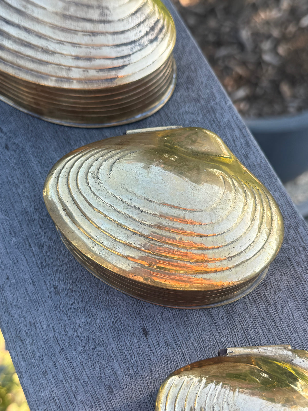 Nesting Brass Clam Boxes
