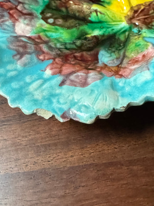Antique Majolica Begonia Leaf
