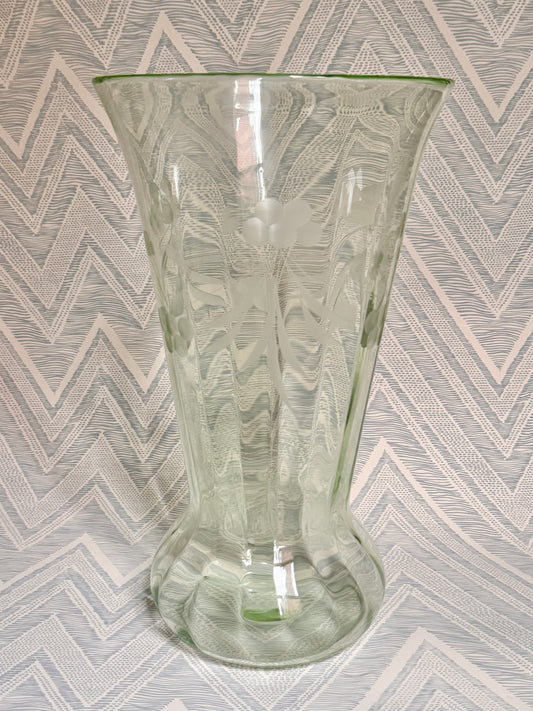 XL Green Optic Glass Vase