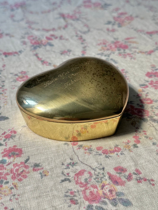 Vintage Brass Heart Box