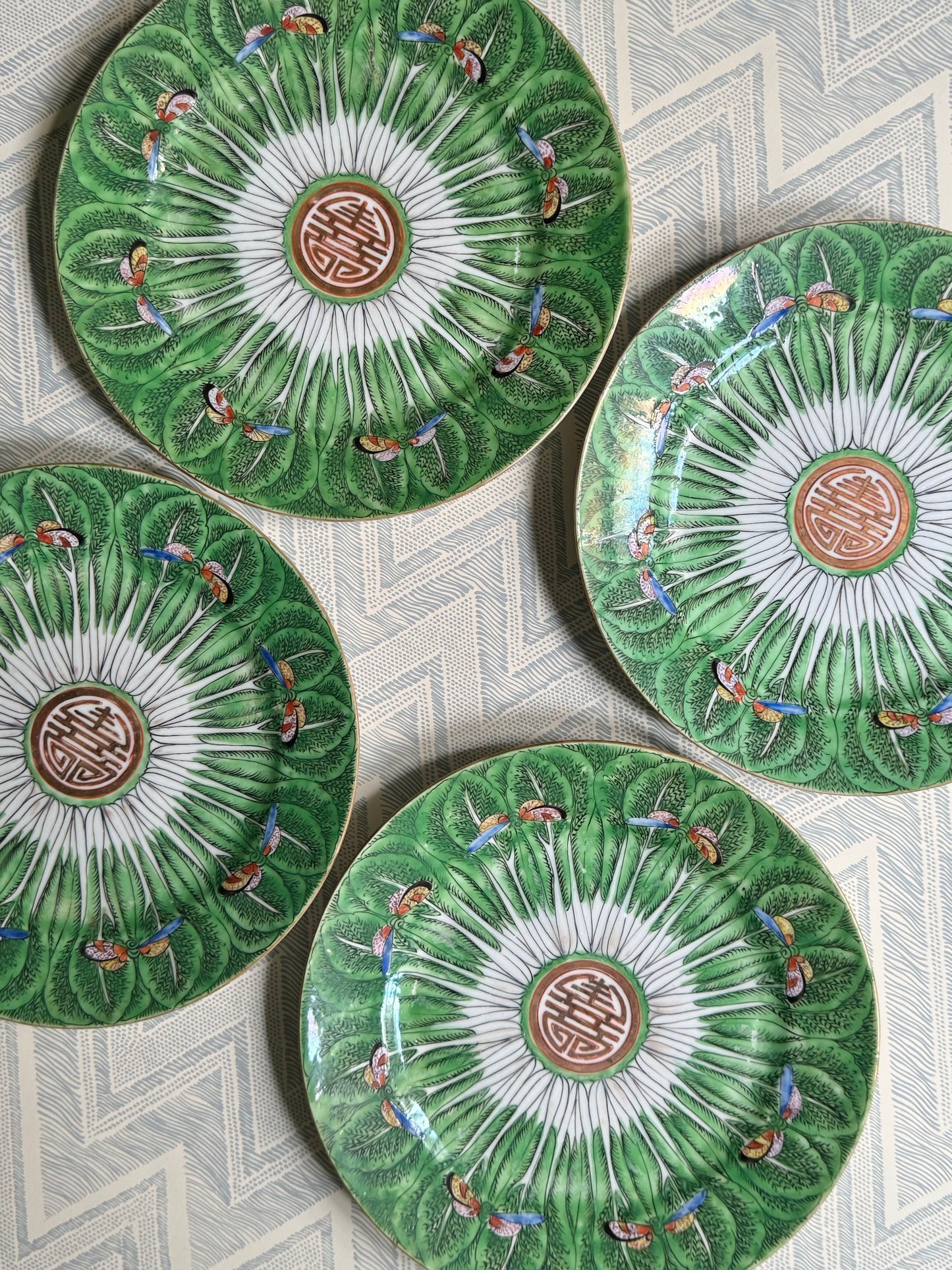 Set of 4 Famille Verte Plates