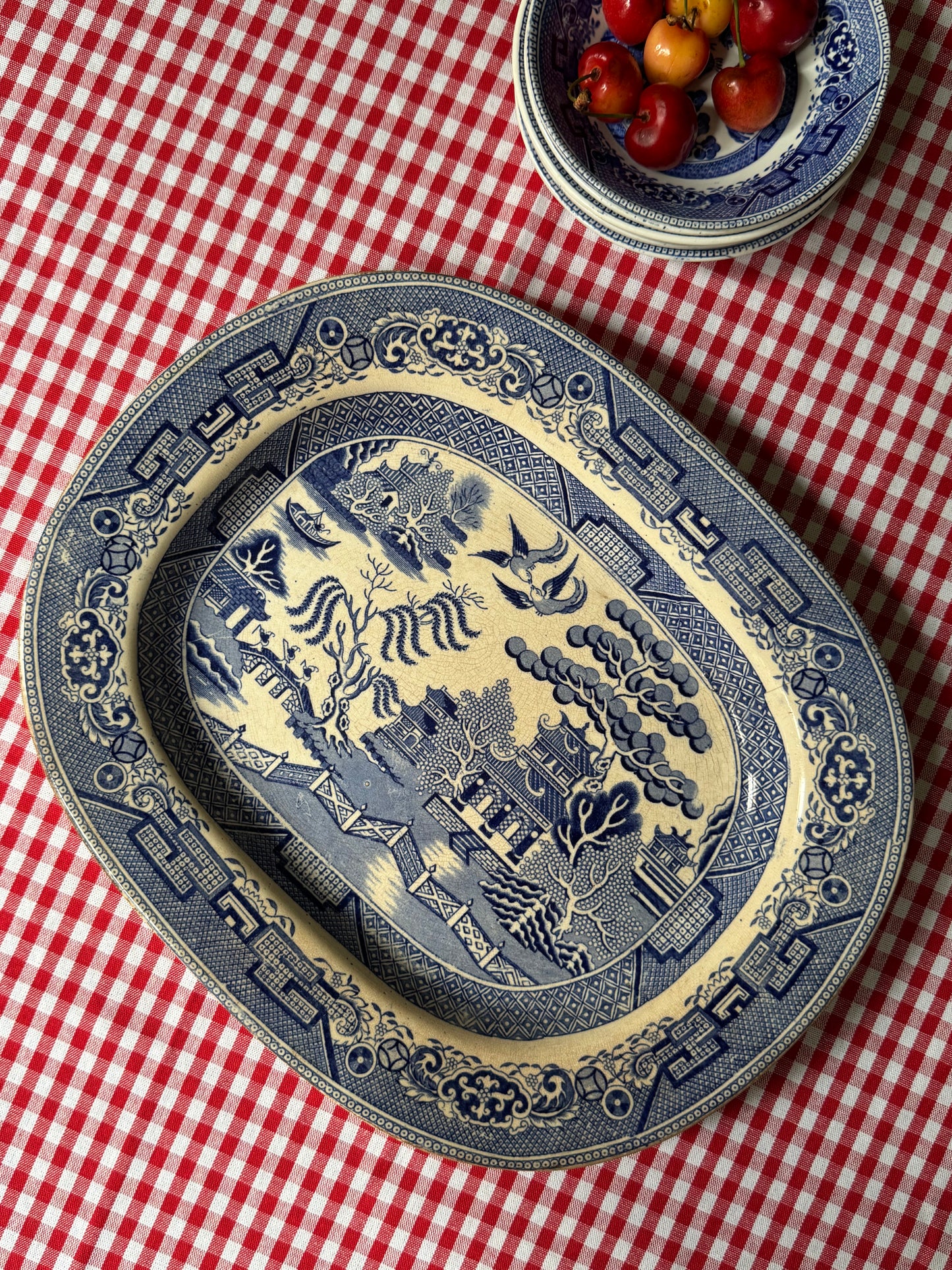 Antique Blue Willow Platter