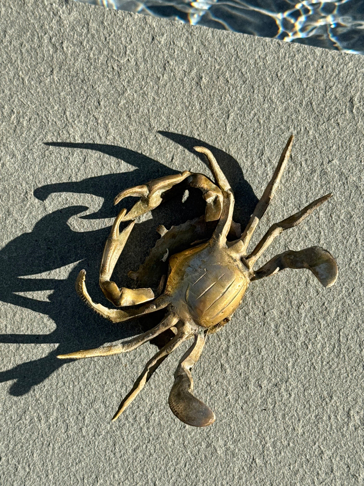 Vintage Brass Crab Box